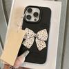 Cute Bow Silicone Leather Case For iPhone 11 Case iPhone 16 13 12 14 15 Pro Max 14 15 16 Plus Soft Shockproof Phone Cover Funda