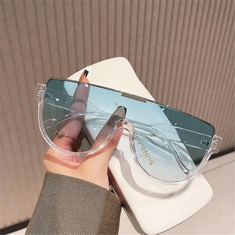 Semi Round Sunglasses for Women Monobloc Outdoor Protective Glasses Oversized Sunglasses UV400