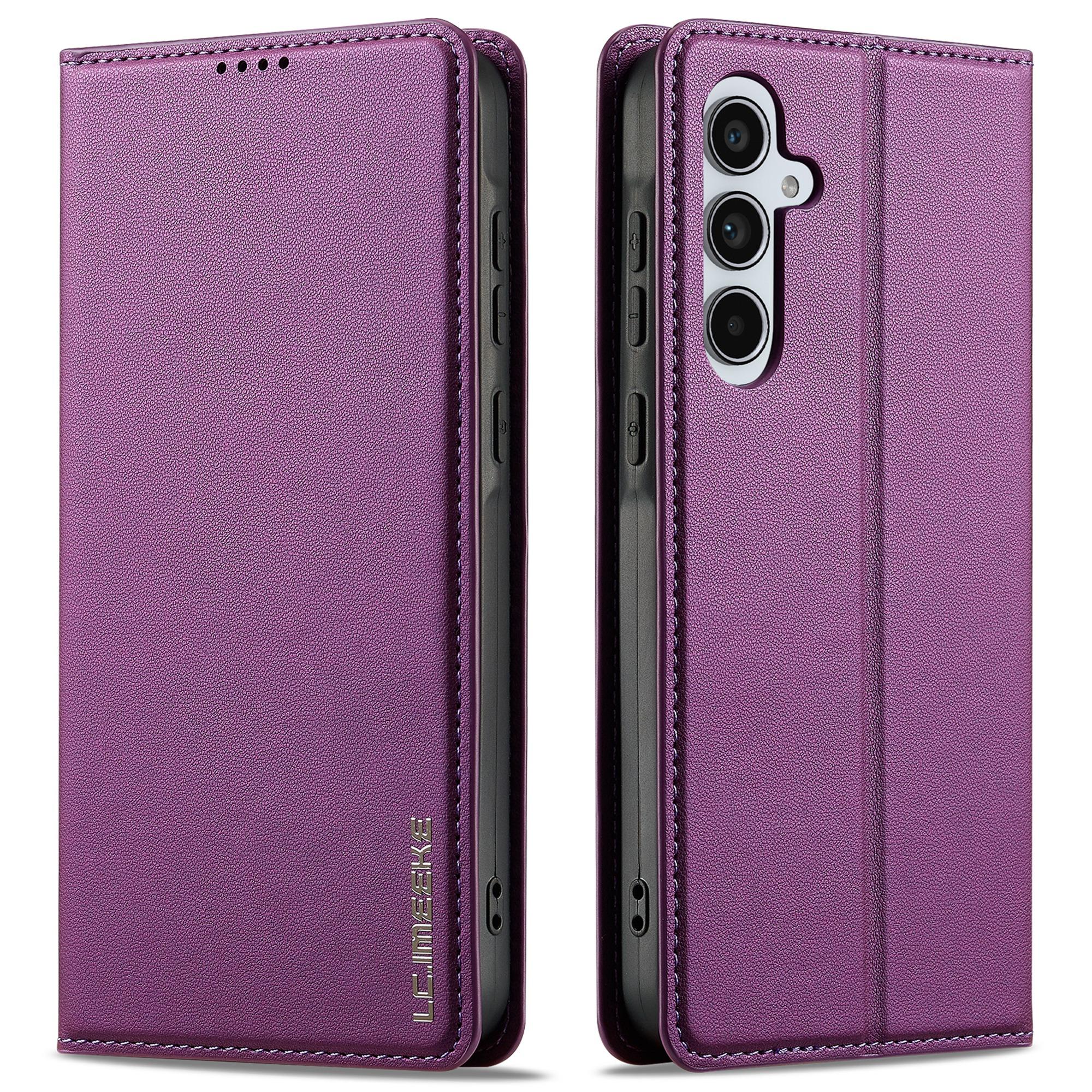 

LC.IMEEKE L1 Series for Samsung Galaxy A14 4G/5G Case PU Leather Wallet Stand Protective Phone Cover Purple