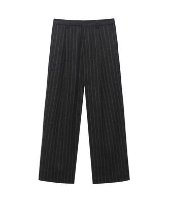 INSTANTFUNK Ms Striped Wool Slacks - Charcoal