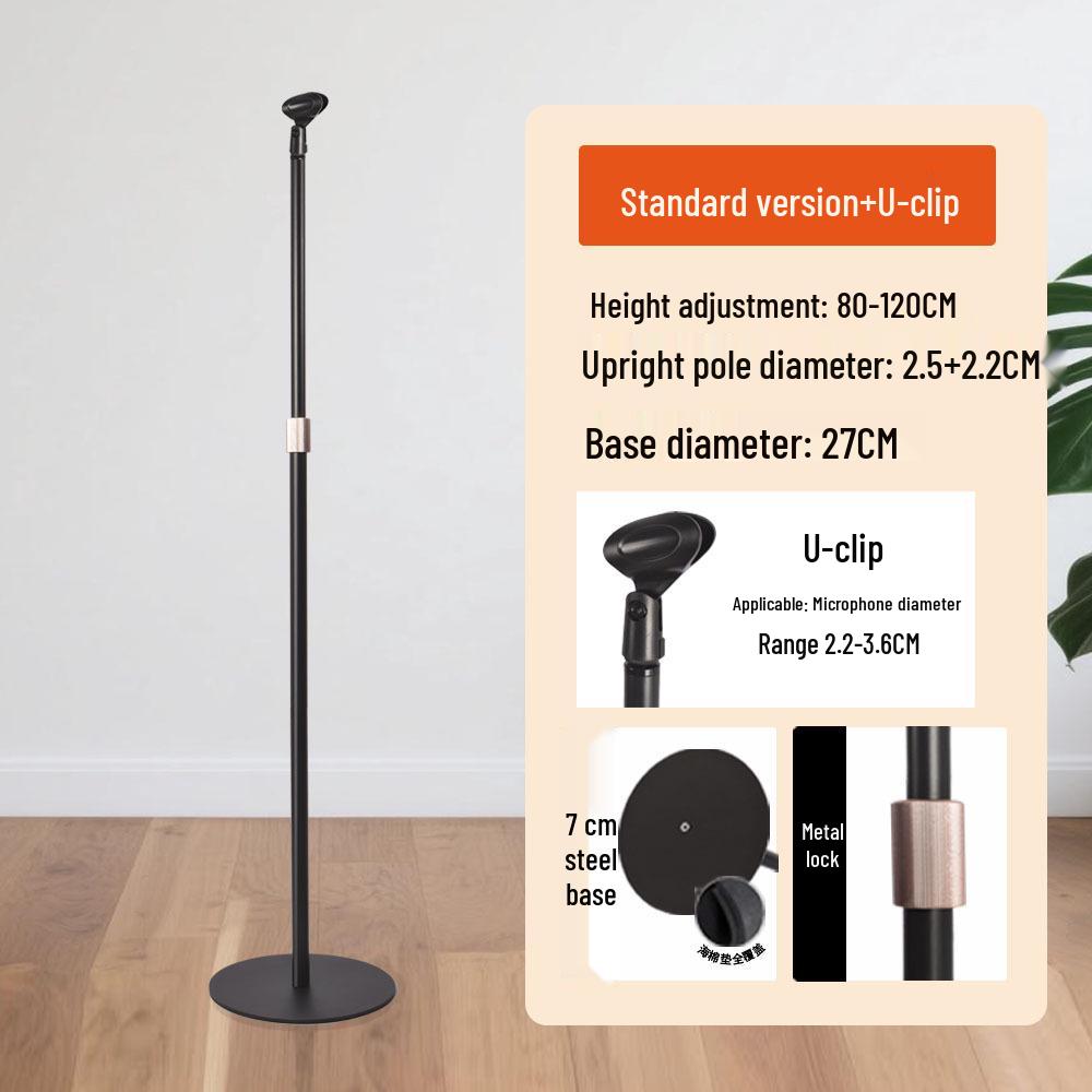 Adjustable Microphone Stand with Round Base for Stage and KTV Performances