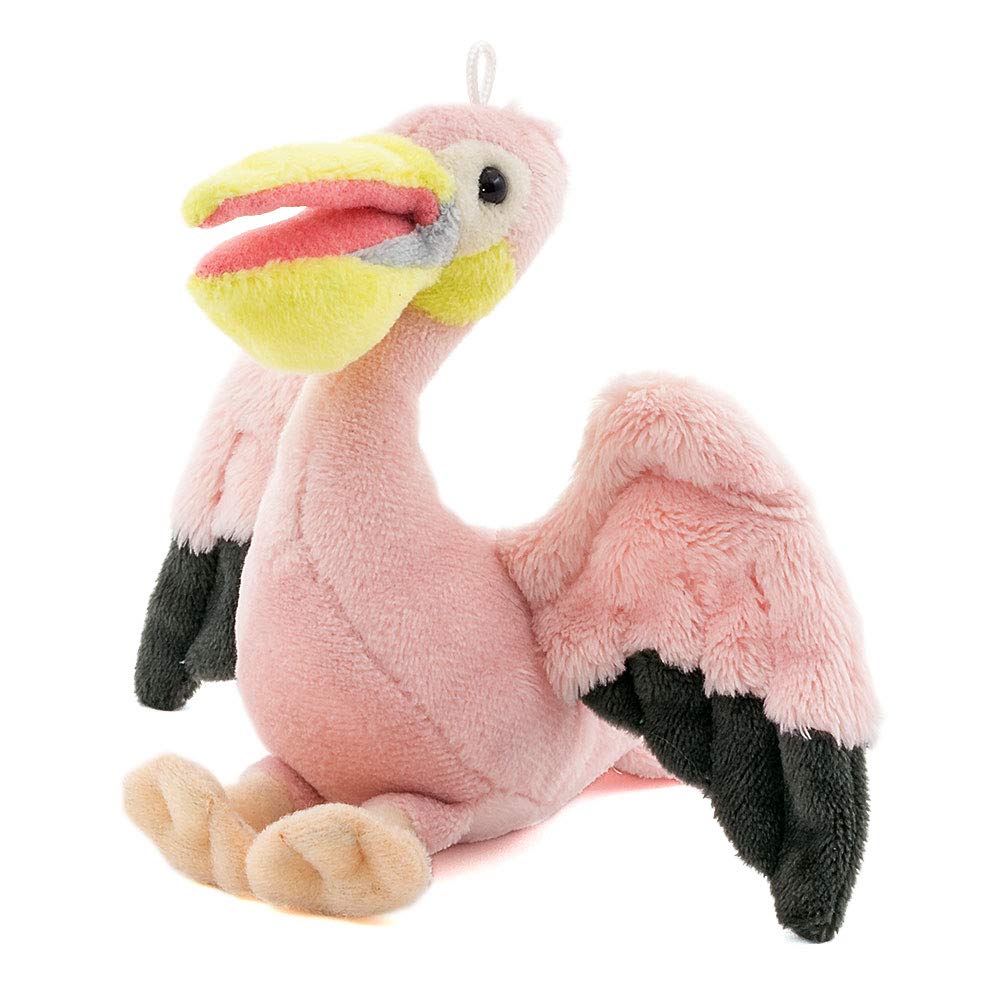 COLORATA Plysjmaskot, Hvitpelikan (Realistisk fugl med kjede) - Søt Fugl Nøkkelring Dukke, Gave (Dobbelt testet)  Julegave