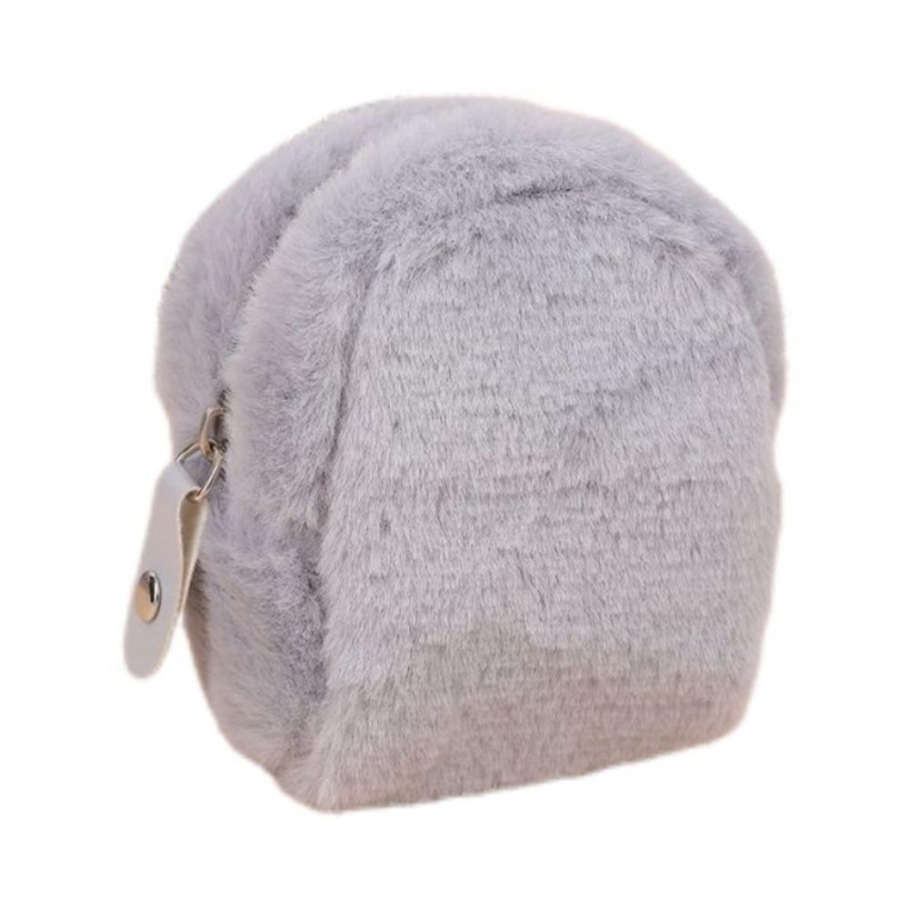 Plush Cute Zipper Wallet Keyring Zipper Mini Plush Coin Bag Mini Plush Schoolbag Coin Purse  Girls