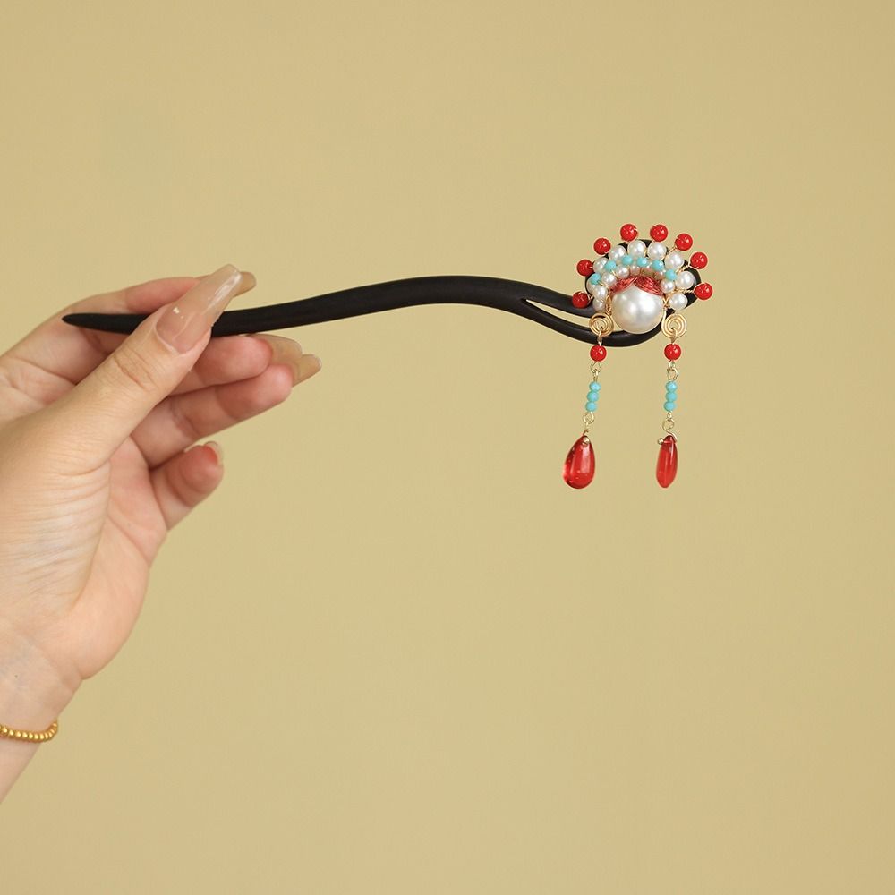 Tassel New Chinese Style Hair Clip Red Hanfu Hairpin Beijing Opera Hair Accessories  Bridal
