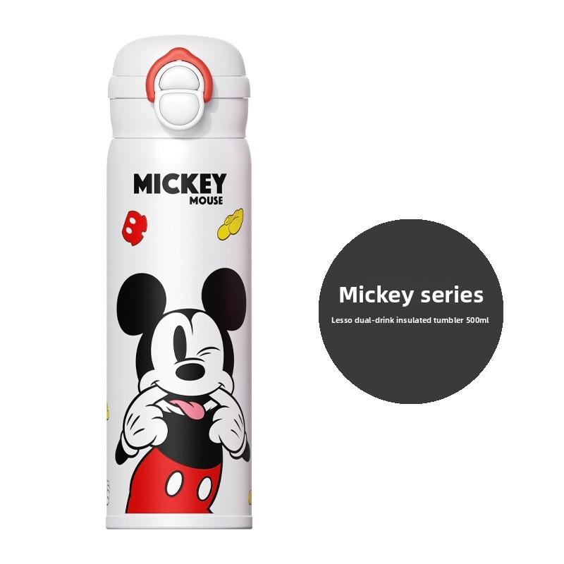 Mickey Mouse Kids Insulated Water Bottle With Straw Lock For School Portable Drinkware Style A