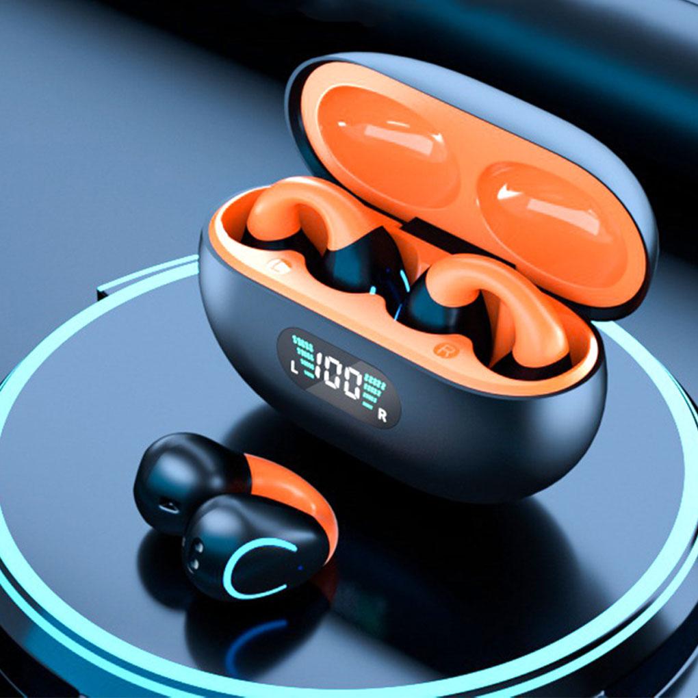 Open Ear Clip Earbuds ENC Wireless Bluetooth5.4 Headphone With Digital Display Waterproof Noise Cancelling Earphone With Mic