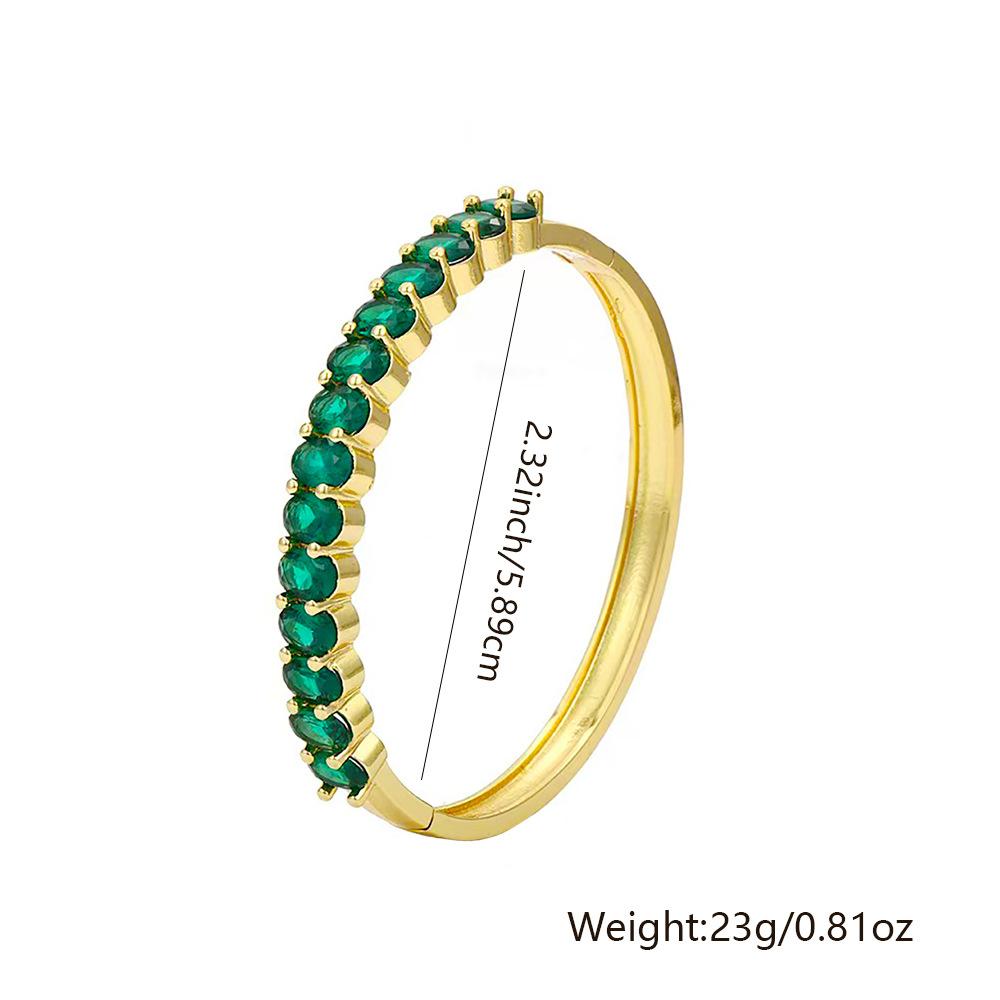 

Застежка Рука Ювелирные изделия Медь Позолоченная Инкрустированный Циркон Женский Браслет Винтажный Браслет зелёный