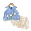 Girls' Korean Floral Sleeveless Vest & Shorts 2-Piece Summer Set