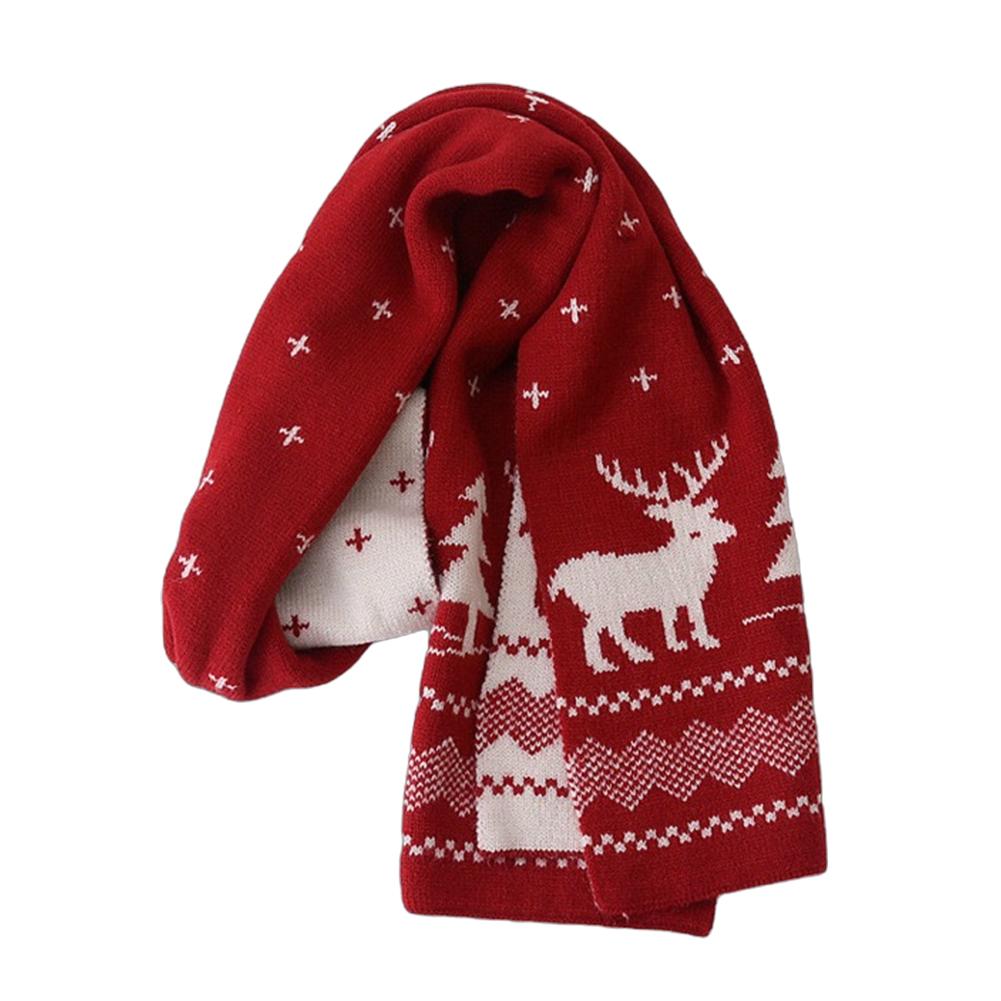 

Рождественский Теплый Мягкий Лось Двусторонний Вязаный Шарф Унисекс Зимний Утеплитель для Шеи Шарф Красный Длинный Шарф для Мужчин Женщин Праздничный Подарок One size красный