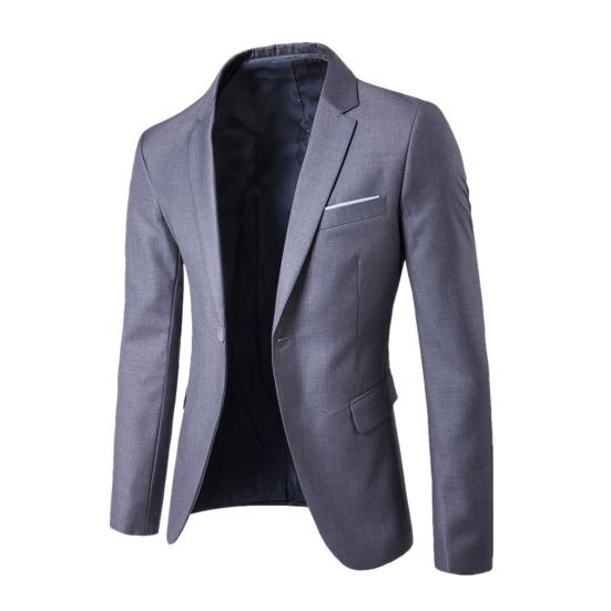 2Pcs/Set Suit Solid Lapel Long Sleeve Men Color Long Pants Set