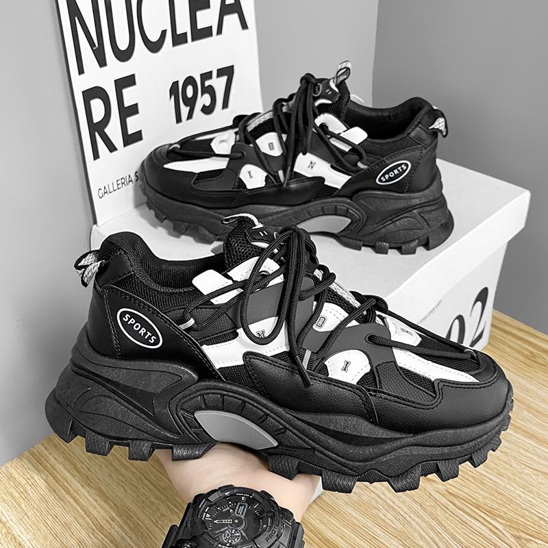 

Мужские кроссовки дышащие кроссовки 2023 мужские удобные черные повседневные кроссовки уличная модная повседневная обувь 39-44 44 чёрный/белый