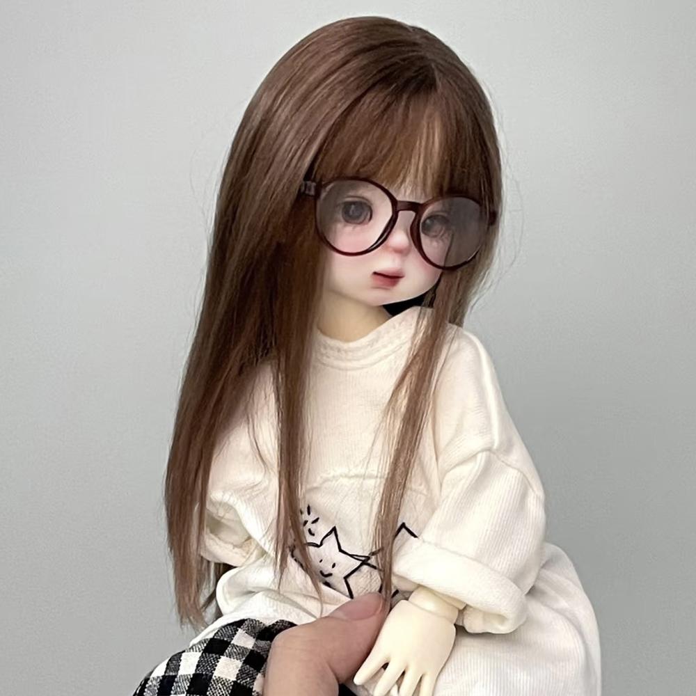 Awen Bjd Wig Mohair 1/4, 1/6 BJD Bangs Straight Short High-layered Long Hair for 30-40cm BJD DD SD Doll Hair In Multiple Colors