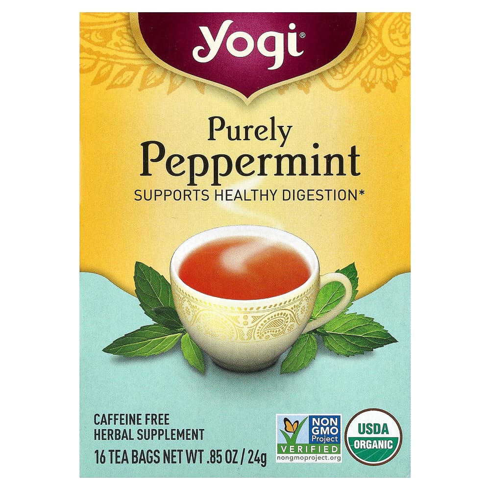 Yogi Tea Pure Peppermint Caffeine-Free Tea Bags, 16 Count, 24g (0.85oz)