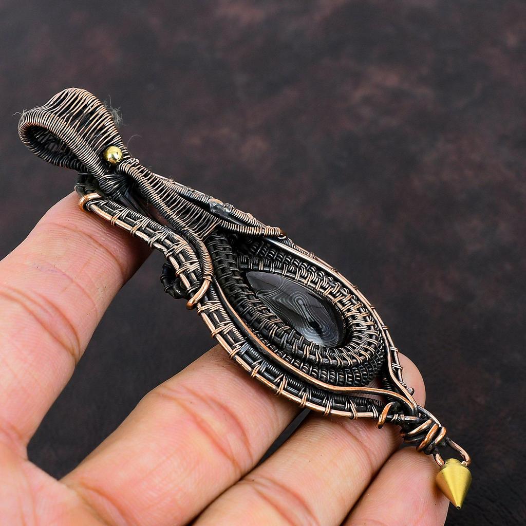 Psilomelane Pendant Copper Wire Wrapped Pendant Brand New Pendant Handmade Jewelry Genuine Gemstone Pendant Copper Wire Jewelry Gift For Mom