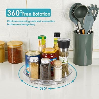 360 Rotating Bottle Turntable Storage Rack Large Capacity Household Organiser Tray Desktop Storage Supplies