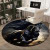 Black Horse,Fantasy Artwork Chair mat Round Rug Office carpet, Machine Washable, Non slip, Suitable for Living Rooms, Bedrooms