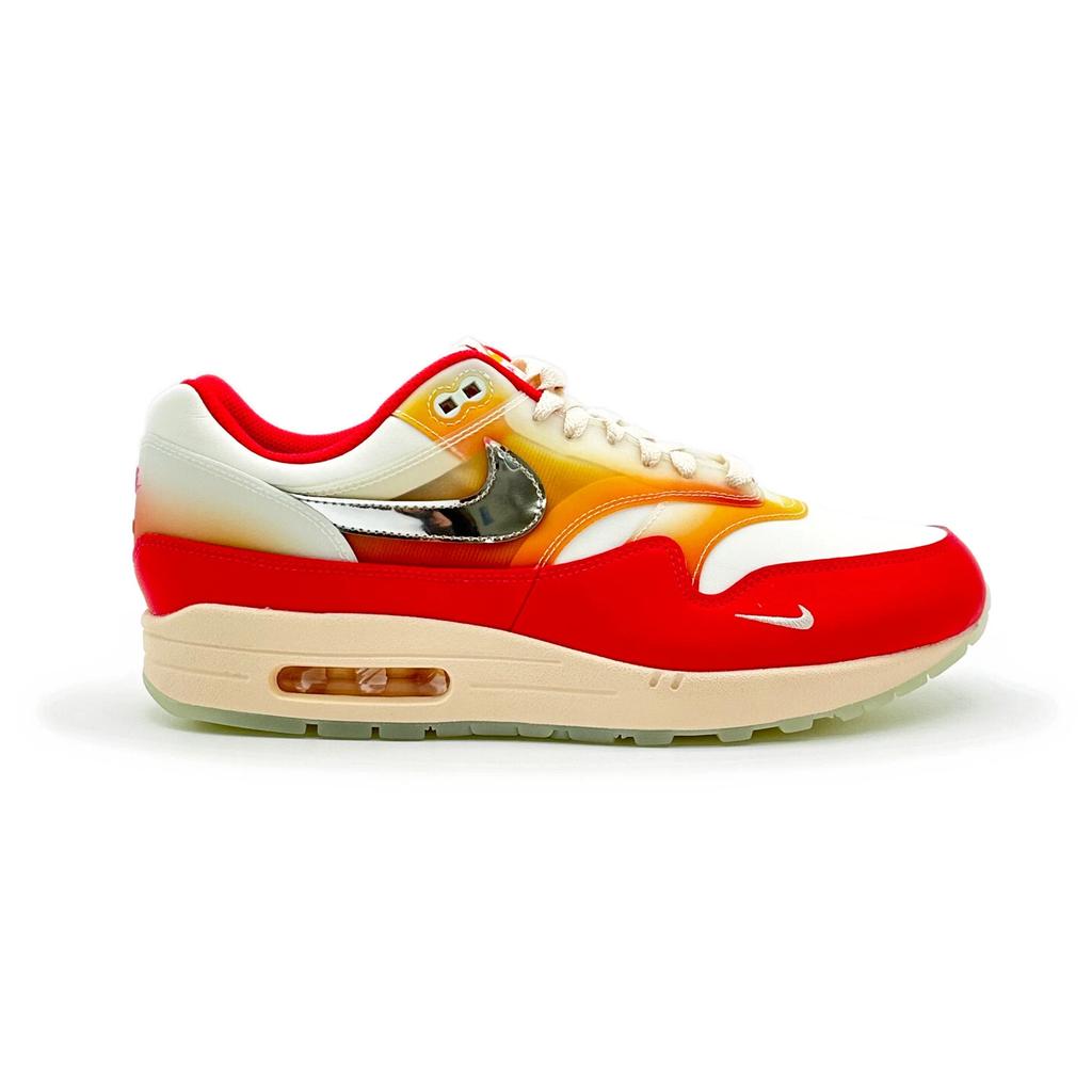 FN7683-133 Nike Air Max 1 '87 PRM Soft Vinyl Sired Red SUndial Guava (Women's)
