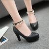 Woman Pumps Ankle Strap Girls Wedding Party Shoes Platform Dress Women Shoes High Heels Suede Ladies Shoes Size 32-43
