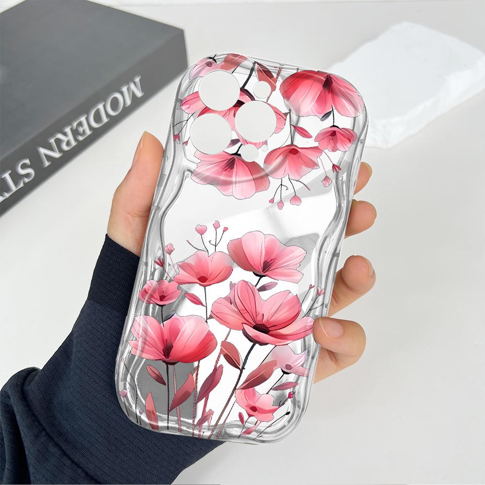 Aranyos rajzfilm mintás krémes textúra tok hullámos szélű puha szilikon borítós telefontok az OPPO Reno Realme számára