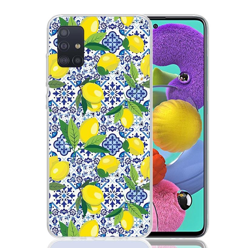 Mediterranean Lemon Phone Case For Samsung Galaxy A52 A32 A22 A12 A02S A50S A30S A51 A31 AA71 Note 20 Ultra 10 S10 Plus Galaxy A