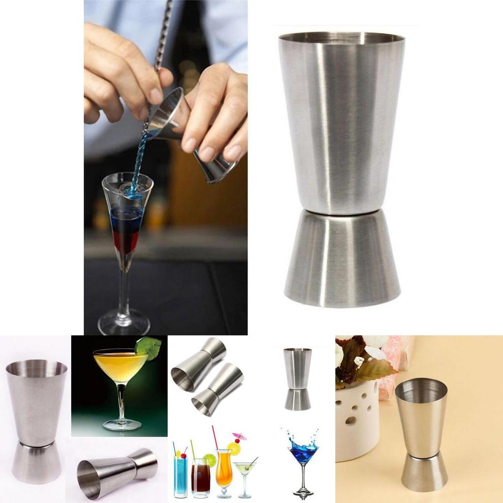 Stahl Einzel Jigger Doppelter Schuss Getränke Spirituosen Messbecher Cocktail 2550ml Messbecher