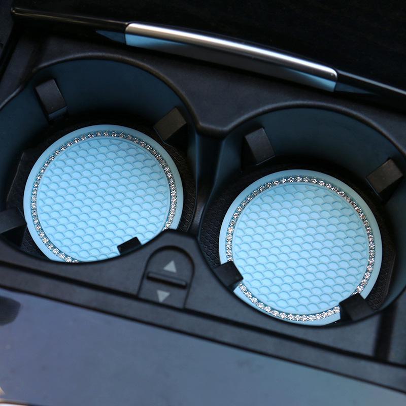 Creative Honeycomb Car Coaster: Cross-Border Multifunctional Storage with Rhinestone Anti-Slip Mat