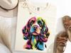 English Cocker Spaniel Shirt, Colorful Dog Tee, Rainbow Spaniel TShirt, Vibrant Pet Lover Top, Bright Graphic Dog Shirt