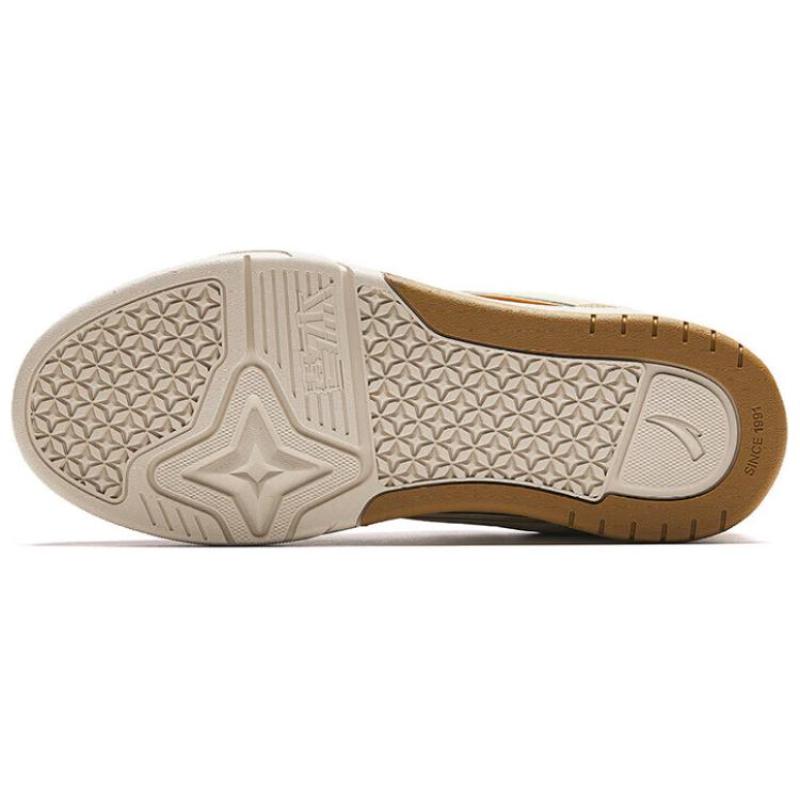 Anta Slip-Resistant Cushioning Wear-Resistant Low-Top Skateboard Shoes Women's Beige Yellow Sneakers 122418040-5