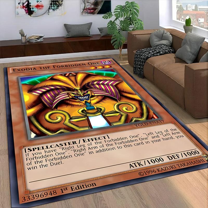 27 Stil Yu-Gi-Oh Karten Teppich für Wohnzimmer Heimdeko Schlafzimmer Bettseite Rutschfest Bereichsteppiche Maschinenwaschbare Fußmatte Türvorleger