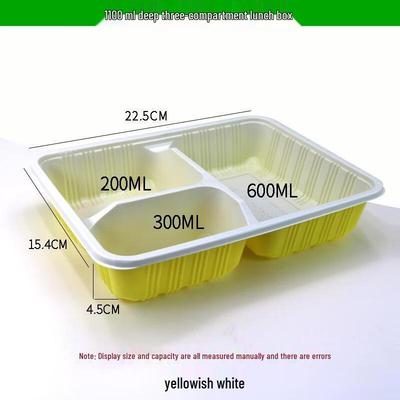 Boîtes repas jetables à 3 compartiments avec couvercles JINGRX