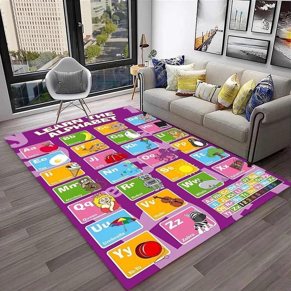 Alphabet ABC Carpet Early Education Cartoon Children Crawling Rugs Non-slip Bedroom Living Room Sofa Home Decoration Floor Mat