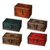 Wooden Jewelry Box Container Craft Box Organizer Holiday Treasure Props Gift Box