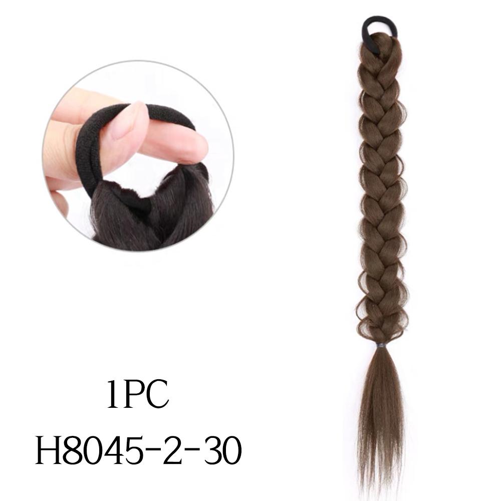 ??????Synthetic Long Braided Ponytail Extension Rubber Band Ponytail High Temperature Fiber For Women Party Wear KTB