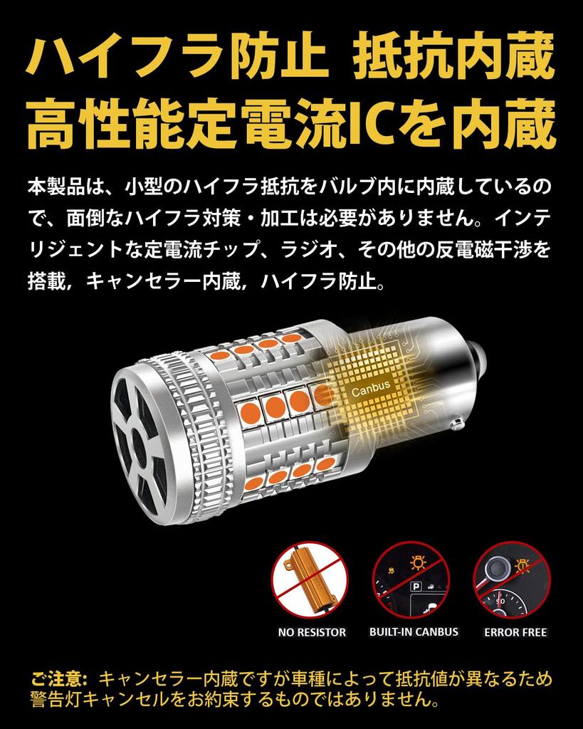 RUICC S25 LED Turn Signal Super Latest Model with Cooling for Vehicle Inspection Pack of 2 Bulbs, Single, 150-Degree Amber, Bright, Built-in Resistor,