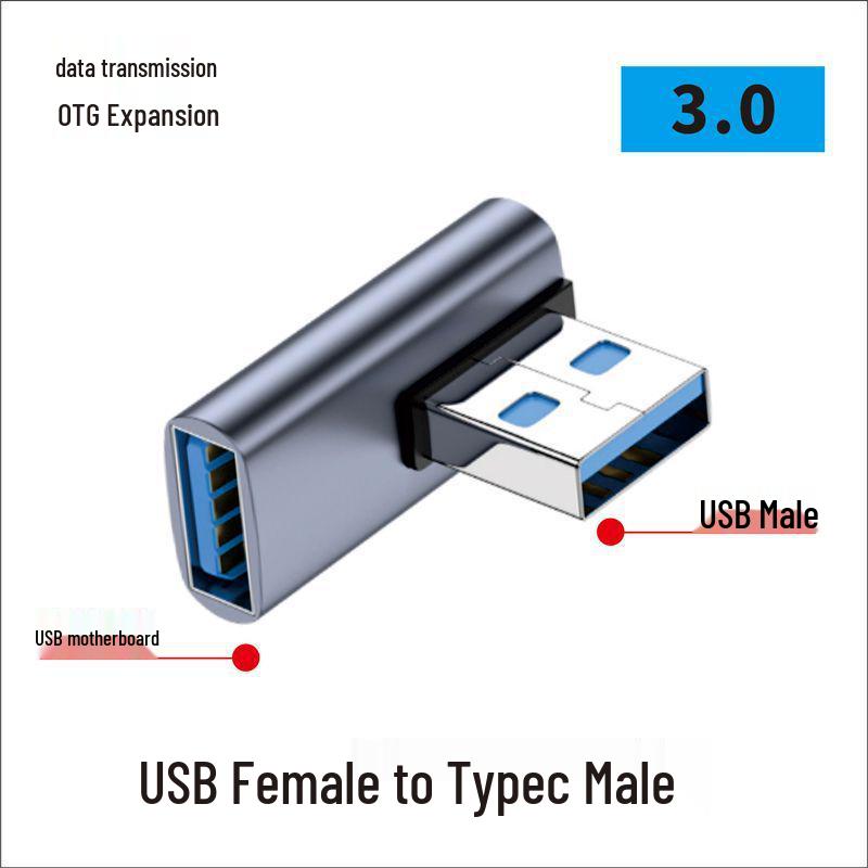Adaptér USB Type-C: Mužský-Ženský-Mužský-Ženský, 90° L/U-Tvarovaný Thunderbolt 3 Kolík pro Počítače