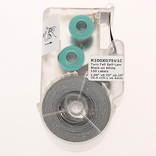 Panduit R100X225V1C P1 Cassette Turn-Tell Self-Laminated Label, Vinyl, White