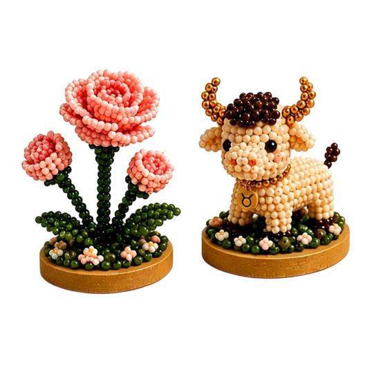 12 Zodiac Signs Bead Craft Kit DIY Beaded Garden Kit 3D Beaded Astrology