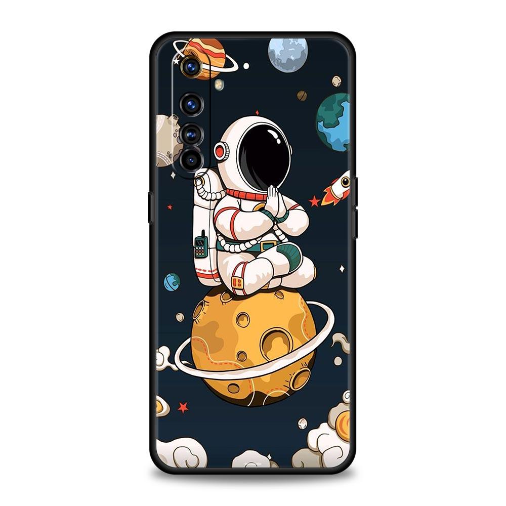 For Realme 10 9 8 5G 7 6 GT2 Pro Plus 9i 8i C21 C11 C25 C35 Soft Cute Cartoon Astronaut Phone Case For Realme GT Neo 2 3T Cover