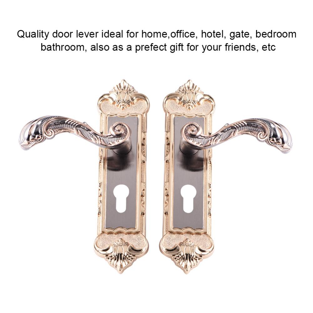 Vintage Door Lock European Style Retro Bedroom Door Handle Lock Interior Anti-theft Room Safety