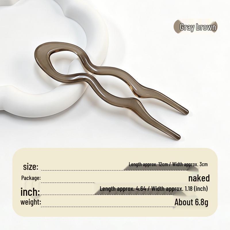 Elegant U-shaped Acrylic Hairpin for Women's Bun - New Chinese Style
