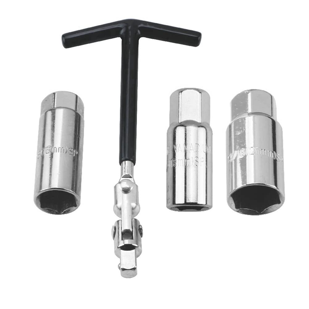 MAKIVI Car Bike Repair Tool Kit Spark Plug Removal Tool Socket Wrench 16mm/18mm/21mm T-Handle Wrench