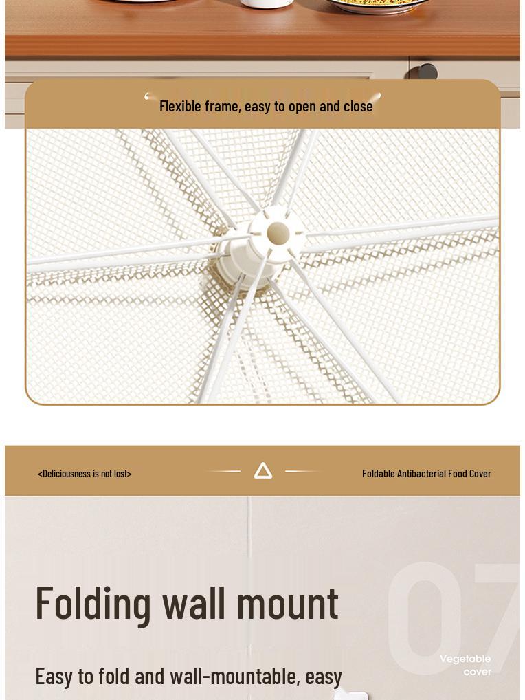 Foldable Antibacterial Dustproof Fly Net Food Cover
