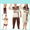 Elegant Dame Tassel Indisk Kostume Autentisk Native American Halloween Outfit