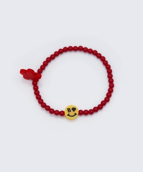 Bonbeau Aloha Color Acrylic Ball Bracelet Color Smile And Flower Charm Point Acrylic Ball Bracelet