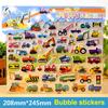 3D Bubble Sticker Car Truck Plane Traffic Waterproof Cartoon Anime Stickers For Girl Boy Kids Funny Educational Toys