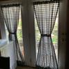 Door Curtain Short Curtain Blackout American Square Grid Decorative Home Textile Door Panel Curtain