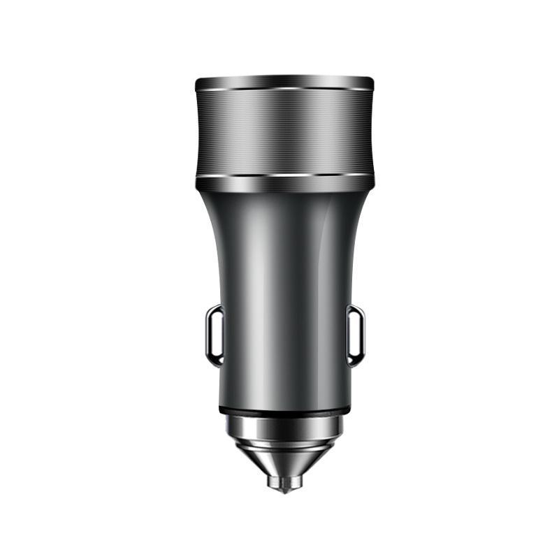 36W Dual USB Type-C Fast Car Charger with Metal QC3.0
