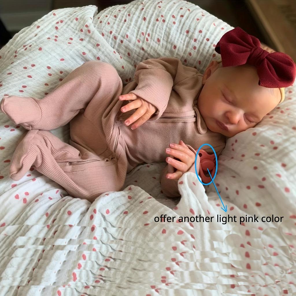 BZDOLL 20inch 50cm Soft vinyl Asleep Reborn Baby Doll Newborn Bebe Girl with 3D-paint Skin and Visible Veins Art Doll Toy for Kids Christmas Gift