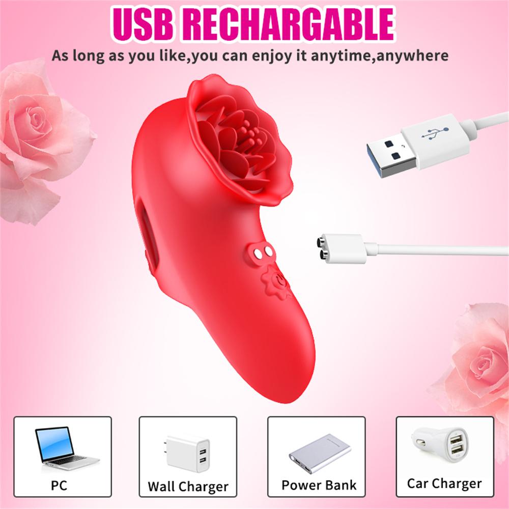 Rose Finger Vibrator for Women Nipple Massager Clitoris Stimulator Female Masturbator Sex Toys for Couples Adults Sex Pleasure