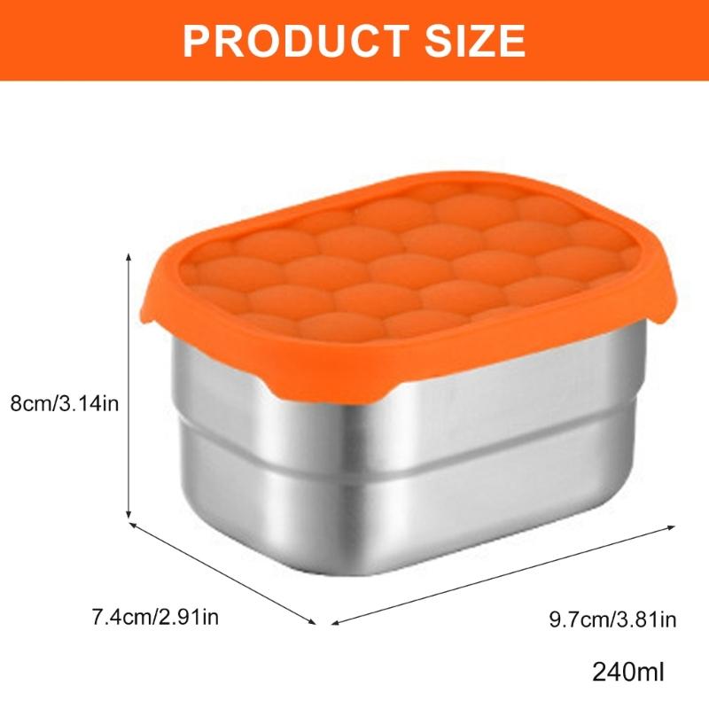 3 Stück Edelstahl Kinder Lunchbox Auslaufsicheres Design mit Silikondeckeln Leicht zu öffnen und stapelbar
